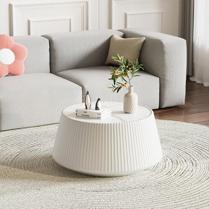 Modern Marble Nesting Coffee Table Set of 2, 26.77" Cup Shaped Coffee and End - Image 5