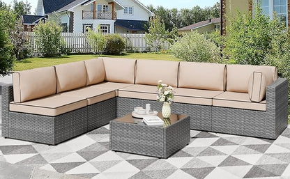 Shintenchi 7 Pieces Outdoor Patio Furniture Sets, Patio Sectional Sofa Couch by Shintenchi%7CFurnitureMadeforRealLife