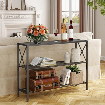 Hoctieon Industrial Console Table, 3 Tier Entryway Table, Hallway Table - Image 3