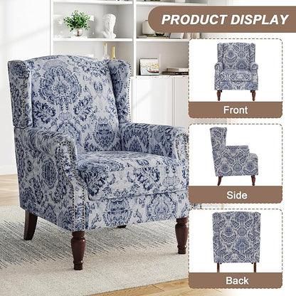 Pia Ricco High Back Floral Accent Chair - Image 3