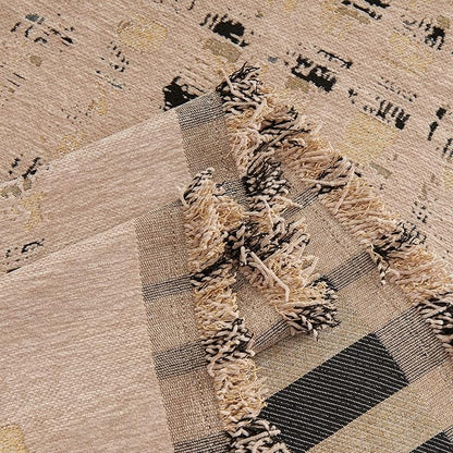 DREAMINGO Abstract Chenille Couch Cover Blanket Coffee Black Boho Sofa Cover - Image 5