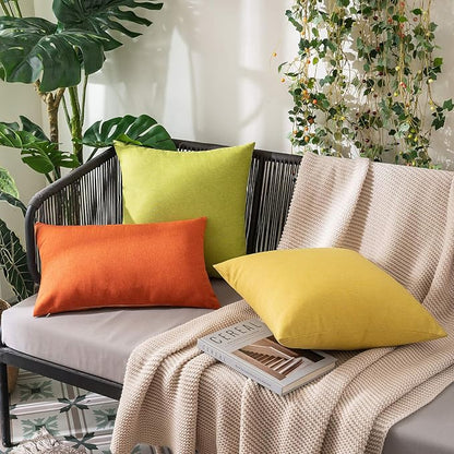 MIULEE Pack of 2 Decorative Outdoor Solid Waterproof Throw Pillow Covers Spring - Image 4