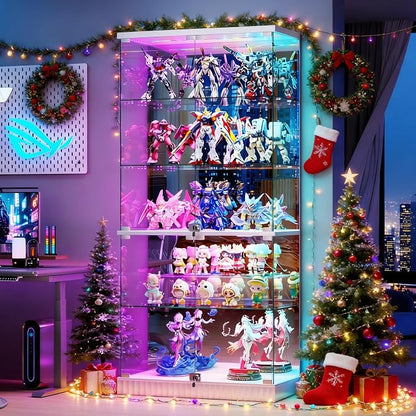 HNEBC 5 Tier Glass Display Cabinet, 66.9" Curio Cabinet - Image 9