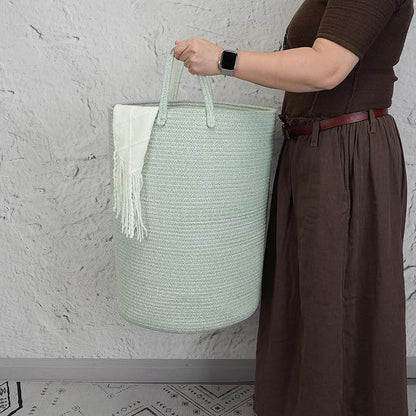 XUANGUO Cotton Rope Laundry Basket Hamper - Image 3