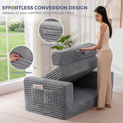 MAXYOYO Convertible Sofa Bed, 2 in 1 Folding Couch Bed - Image 7