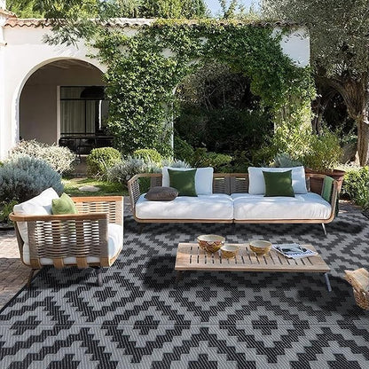 SAND MINE Waterproof Outdoor Rug 9x12 ft, Plastic Reversible Rug, Modern Area - Image 7