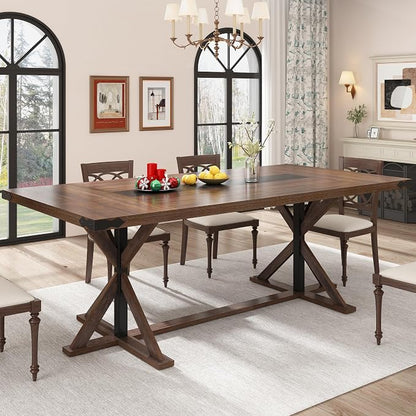Hlivelood 78 Inch Dining Table for 8 People, Rectangular Kitchen Farmhouse - Image 3
