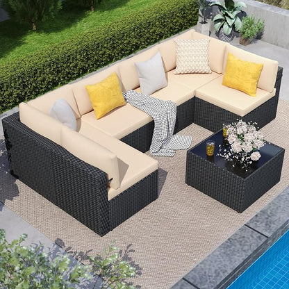 7-Piece Outdoor Sectional Sofa Set, Weather-Resistant Patio Furniture Set - Image 3