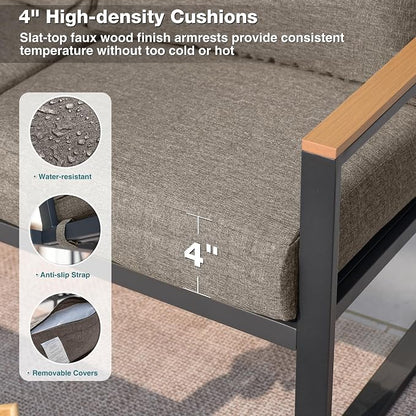 Patio Furniture Set, 4 Pieces Outdoor Patio Furniture - Image 4