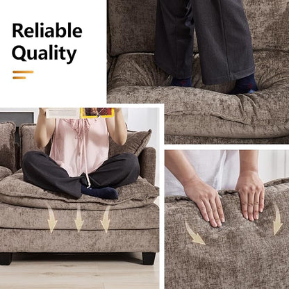 147'' Oversized U Shaped Cloud Sectional Sofa, Chenille Deep Seat Couches - Image 5