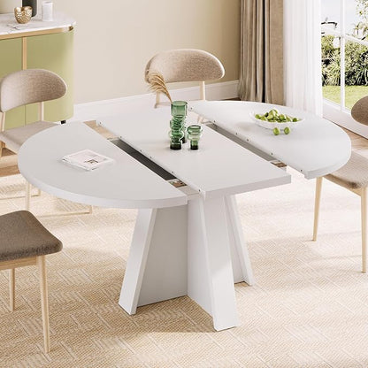 iPormis 43.3in-59in Extendable Round Dining Table by iPomis