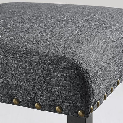 Roundhill Furniture Biony Gray Fabric Dining Chairs - Image 3
