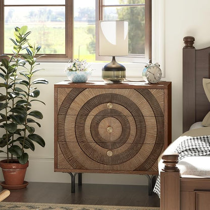 Aoikax Farmhouse 3-Drawer Dresser, Accent Wooden Chest of Drawers - Image 5
