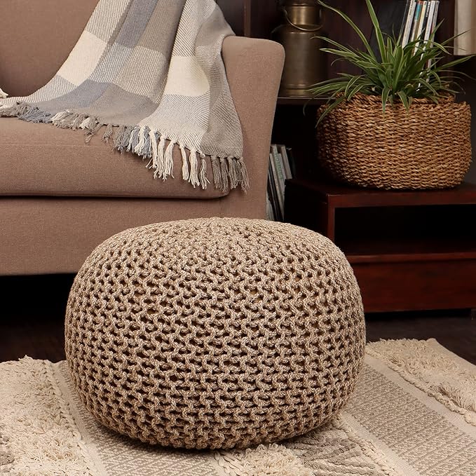 REDEARTH Round Pouf Ottoman - Image 2