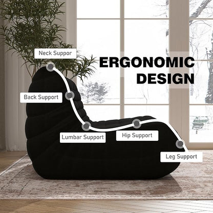 Bean Bag Chair, Loveseat Fireside Chair Bean Bag Sofa Large Bean Bag Chair - Image 5