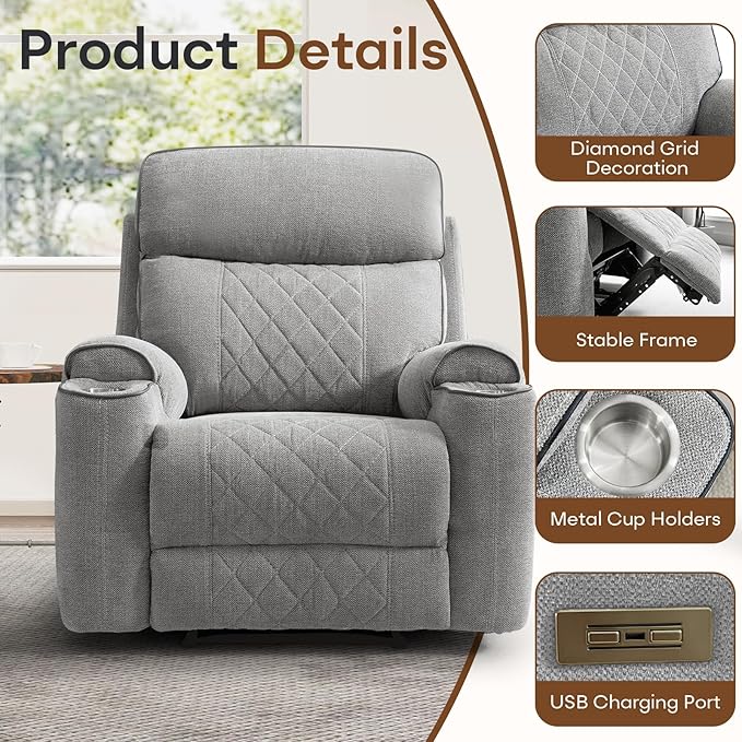 HAOMARKETS Power Oversized Reclining Sofa Couch - Image 4