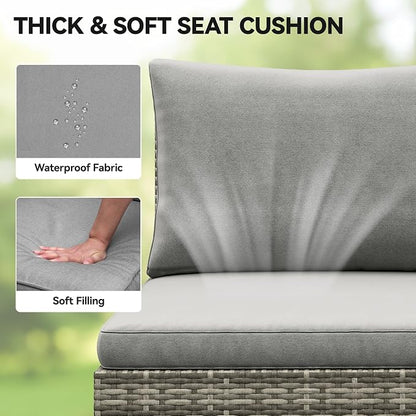 YITAHOME 9 Piece Patio Furniture Set, All-Weather Wicker Outdoor Sectional Sofa - Image 8
