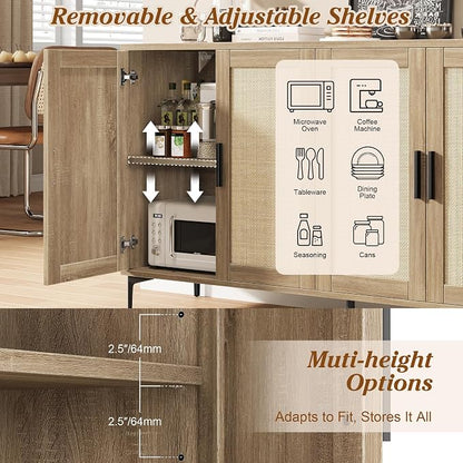 JASIWAY Buffet Cabinet with Storage, Modern Coffee Bar Cabinet Console Table - Image 4