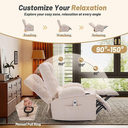 Rocker Recliner Chair with Massage and Heat, Nursery Rocking Chairs - Image 4