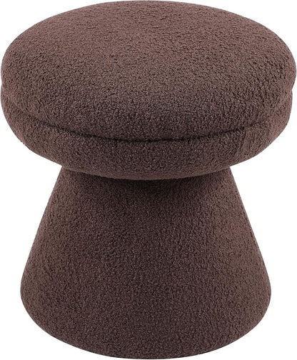 Furniture of America Rami Modern 18-inch Mushroom-Shape Upholstered Ottoman - Image 3