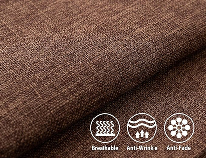 Stellhome Fall Burlap Throw Pillow Covers Square Solid Farmhouse Linen Cushion - Image 2