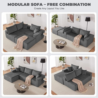 Weture 107" Modular Sectional Sofa, L-Shaped Boneless Couch - Image 3