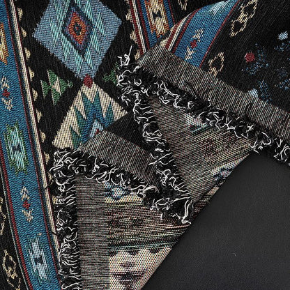 VClife Bohemian Couch Cover, Vintage Moroccan Tribal Geometric Chenille Couch - Image 7