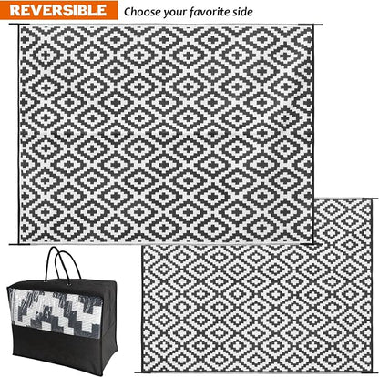 SAND MINE Waterproof Outdoor Rug 8x10 ft, Plastic Reversible Rug, Modern Area - Image 3