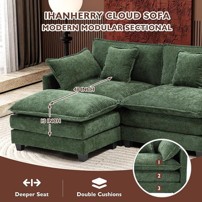Ihanherry 77" L Shaped Modern Sofa Modular Sectional Cloud Couch - Image 3