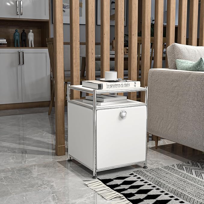 Matte Storage Cart with Flap Door, Large Capacity Storage Cart with Detachable - Image 6