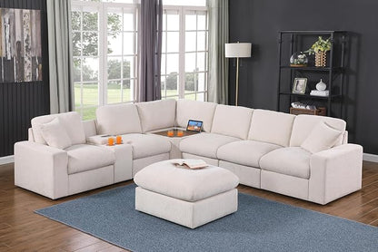 Ball & Cast 127" Oversized Modular Sectional Sofa L-Shaped, Large Chenille - Image 2