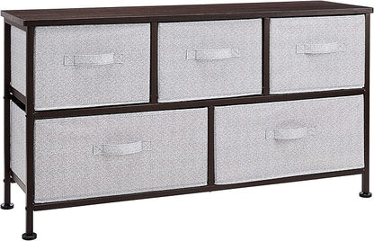 Amazon Basics Extra Wide Fabric 5-Drawer Storage Organizer Unit by AmazonBasics