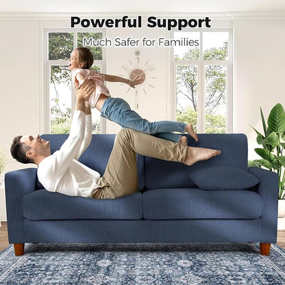Kidirect 70in Corduroy Couch, Sofa No Tool Assembly, Comfy Couches - Image 3