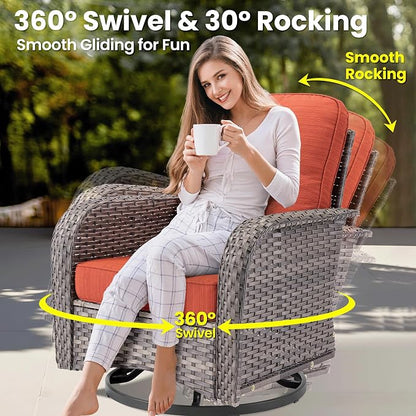 ovios 9 Pieces Patio Furniture Set, Outdoor Wicker Sofa Couch - Image 2
