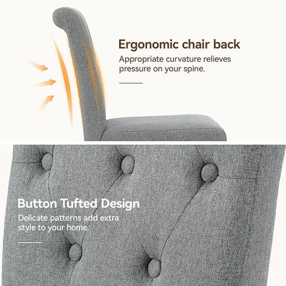 Welzona Upholstered Dining Chairs Set of 6, Button Tufted Parsons Dining Chair - Image 7