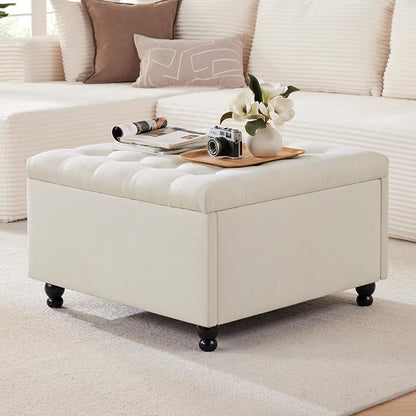 Weture 30 Inch Large Square Storage Ottoman Coffee Table, Oversized Square by Weture