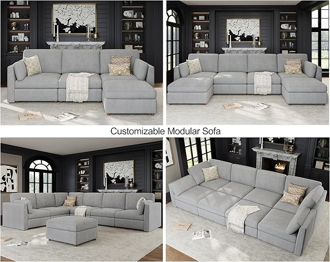 Oversized Modular Sectional Sofa, Solid Wood Frame Sofa, Removable Washable - Image 8