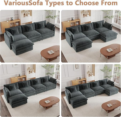 mikibama Modular Sectional Sofa, 146.5 Inch L Shaped Couch Set - Image 6