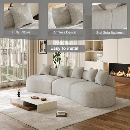 134" Oversized Sectional Sofa for Living Room, Modern Luxury Plush Chenille - Image 8