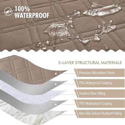 Genina Waterproof Couch Cover, Washable Anti-Slip 67 inch Sofa Covers - Image 5