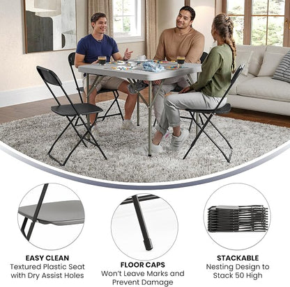 Flash Furniture Hercules Set of 10 Indoor/Outdoor Heavy-Duty Plastic Folding - Image 5