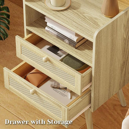 SUPERJARE 2 Drawer Night Stand - Image 5