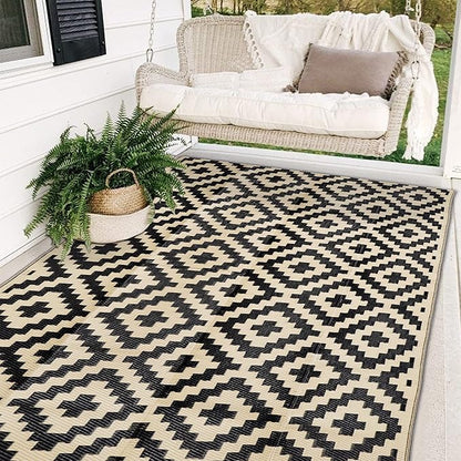 SAND MINE Waterproof Outdoor Rug 5x8 ft, Plastic Reversible Rug, Modern Area Rug by SANDMIND