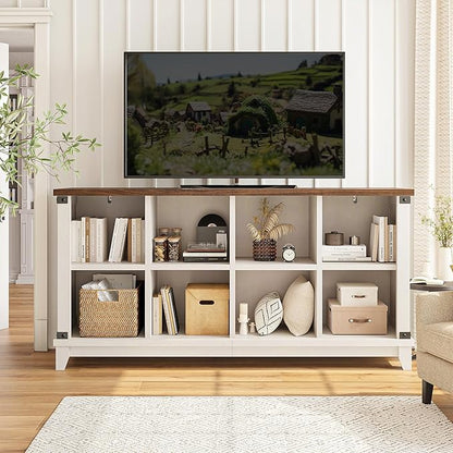 EnHomee 8-Cube Storage Organizer, Farmhouse Bookshelf, Display Shelf - Image 2