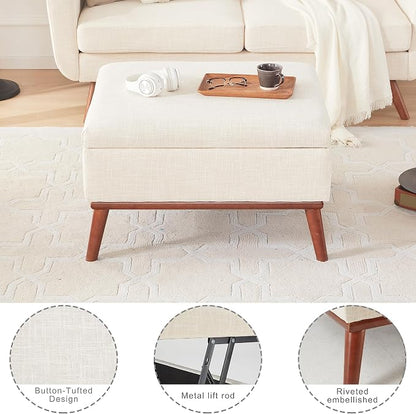 Tbfit 65" W Loveseat Sofa with Ottoman Coffee Table, Mid Century Modern Love - Image 5