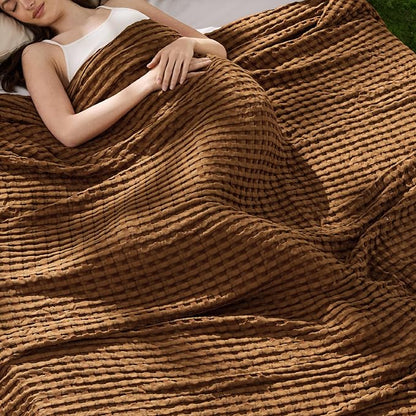 Bedsure Cooling Cotton Waffle Full Size Blanket by BEDSURE
