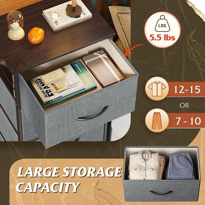 WLIVE Dresser with 4 Drawers, Storage Tower, Organizer Unit, Fabric Dresser - Image 5