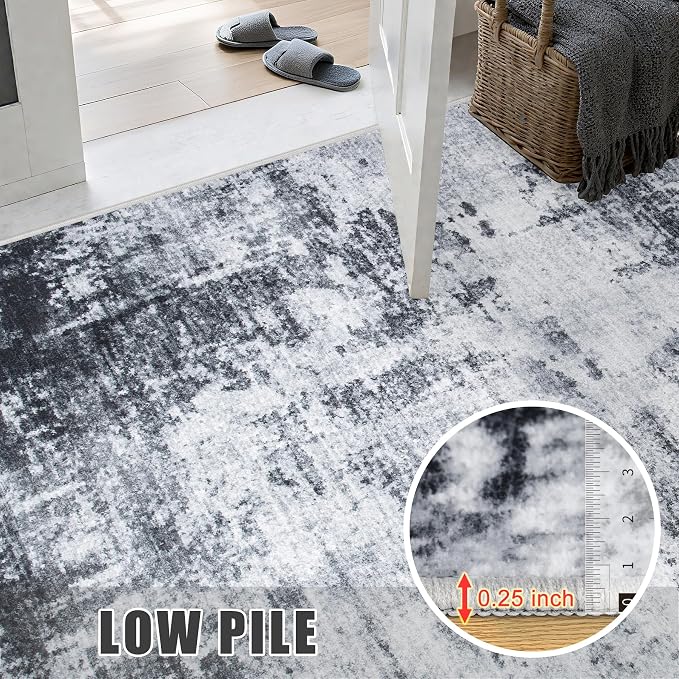 9x12 Area Rug Living Room Rug: Washable Modern Abstract Soft Thin Rug Indoor - Image 8