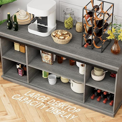 Shahoo Farmhouse Sideboard Buffet Cabinet, Coffee Bar Storage - Image 4
