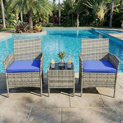 GarveeHome 3-Piece Patio Bistro Set, PE Rattan Outdoor Conversation Furniture - Image 6